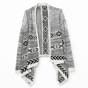 Small Black and white tribal waterfall sweater